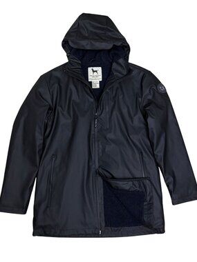 $300 THE BLACK DOG Waterproof Rain Coat Black Fleece Casual Jacket Womens XS